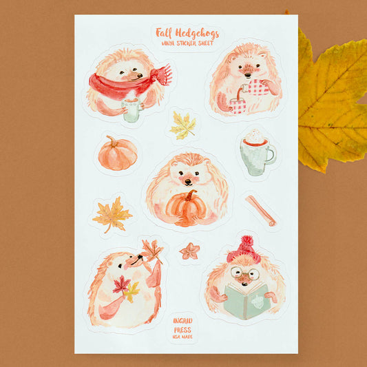 Fall Hedgehog Sticker Sheet 102-SS