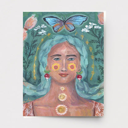 Garden Woman Greeting Card