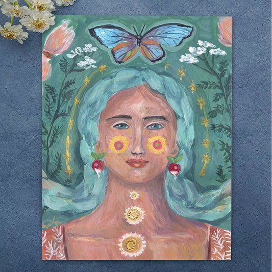 Garden Woman Greeting Card