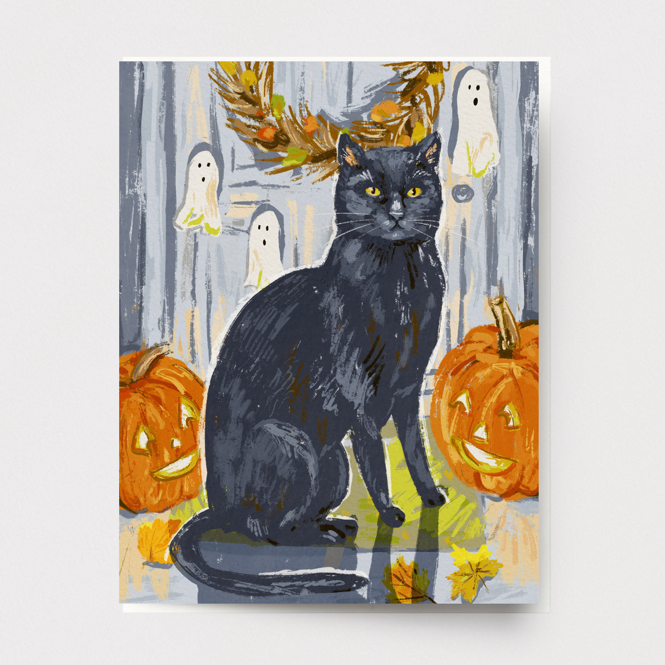 Halloween Door Cat Card