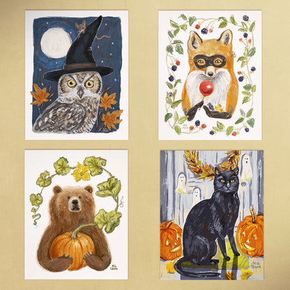 Bear's Pumpkin Mini Canvas 8x10