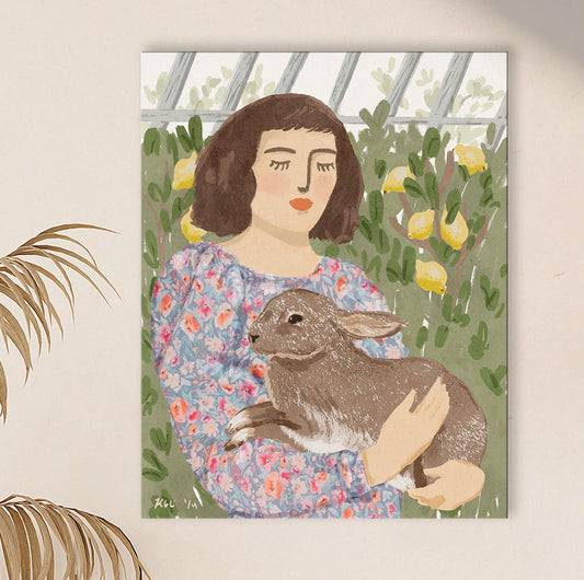 Hothouse Rabbit Portrait Canvas Print