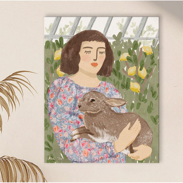 Hothouse Rabbit Portrait Canvas Print 104-CP