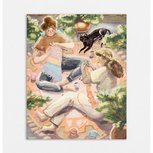 Knitting Party Canvas Print