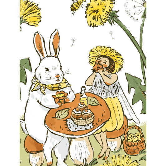 Rabbit Picnic Paper Print