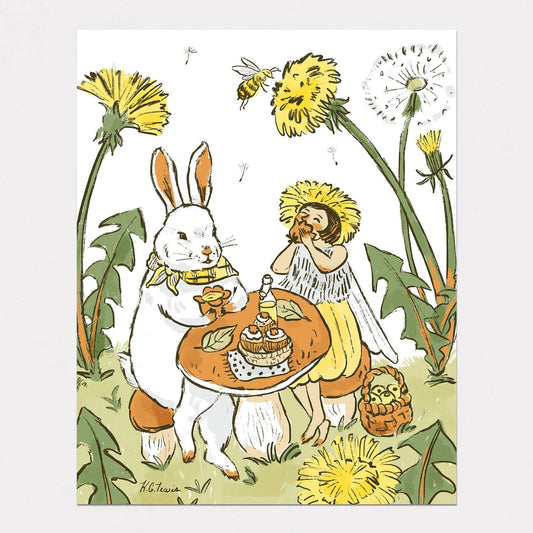 Rabbit Picnic Paper Print