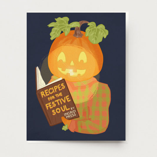 Reading Pumpkin Card