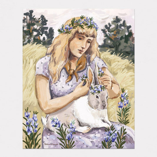 Rosemary Rabbit Paper Print