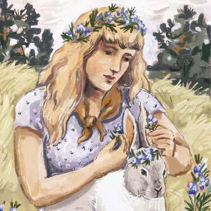 Rosemary Rabbit Paper Print