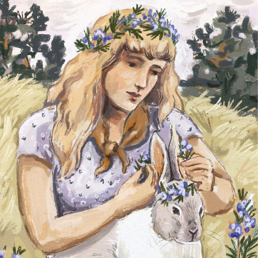 Rosemary Rabbit Paper Print