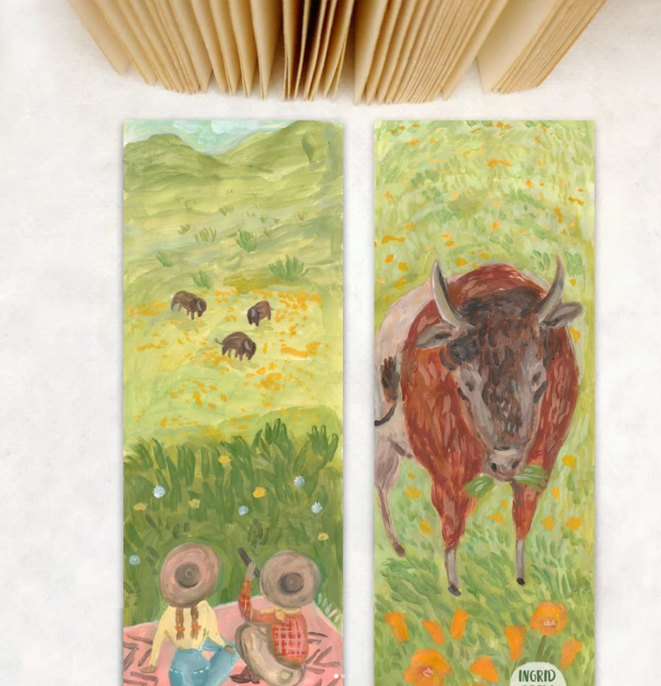 Buffalo Meadow Double-Sided Bookmark