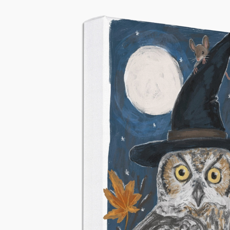 Owl and Mouse Mini Canvas 8x10