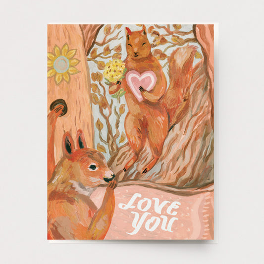 Squirrel Valentine Card L-110