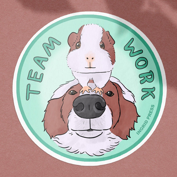 Team Work Die-Cut Sticker