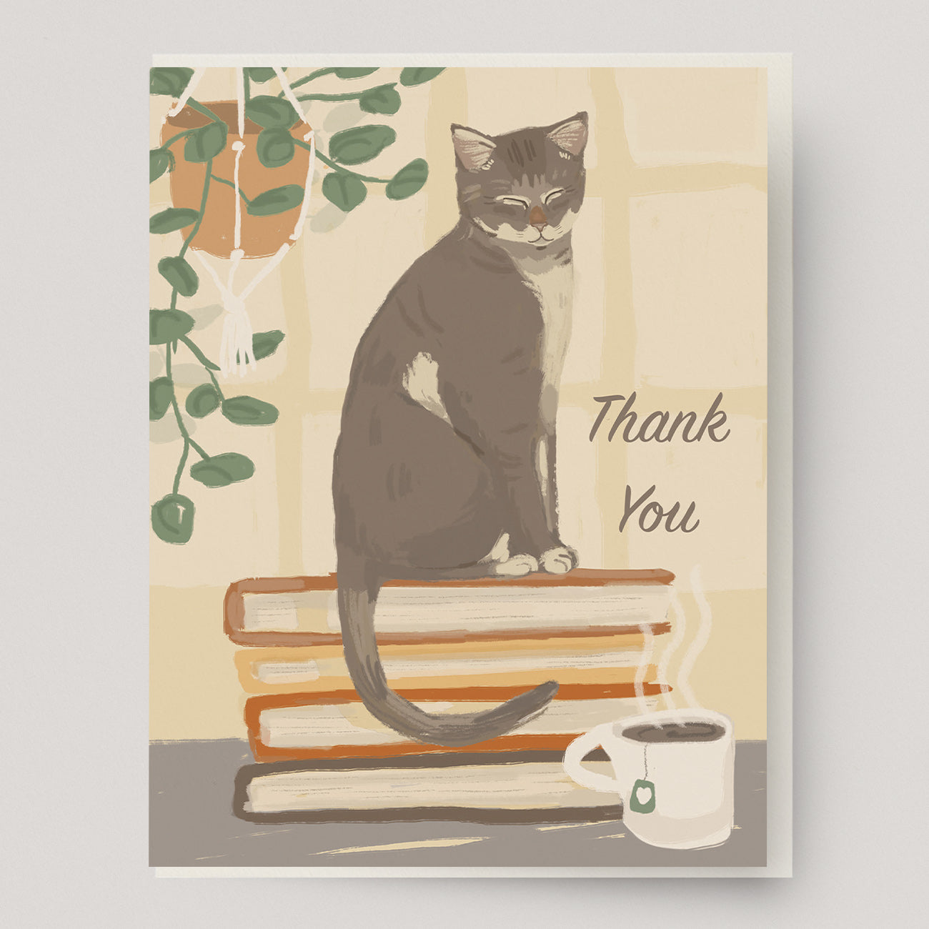 Thank You Book Cat Card