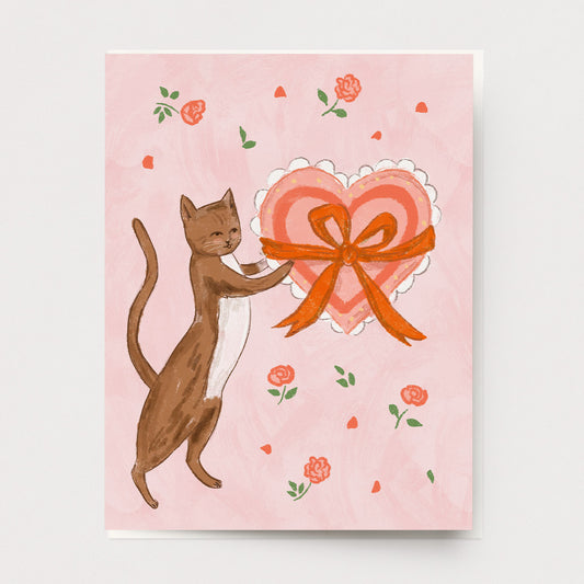 Valentine Cat Card L-120