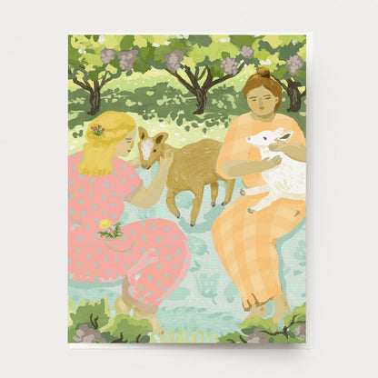 Vineyard Goat Picnic Card