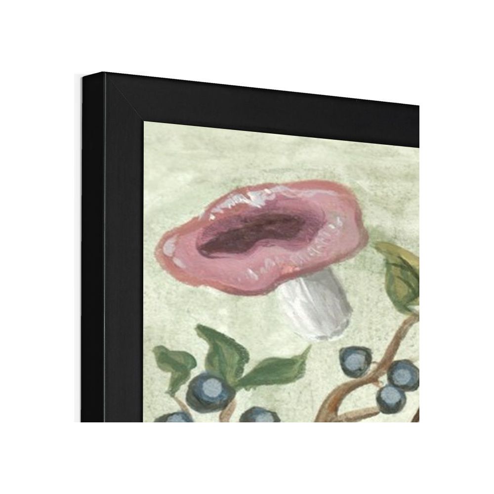 Mushroom Forest Framed Illustration Print