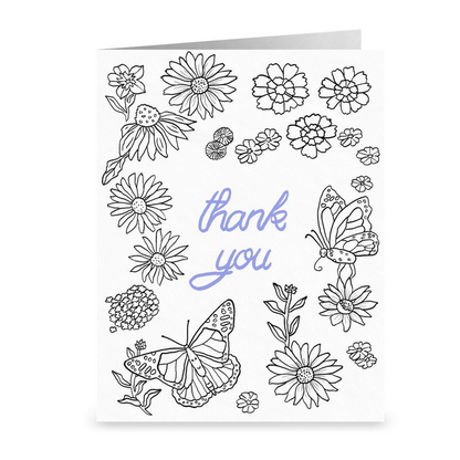Thank You Wildflower Coloring Card CC-102