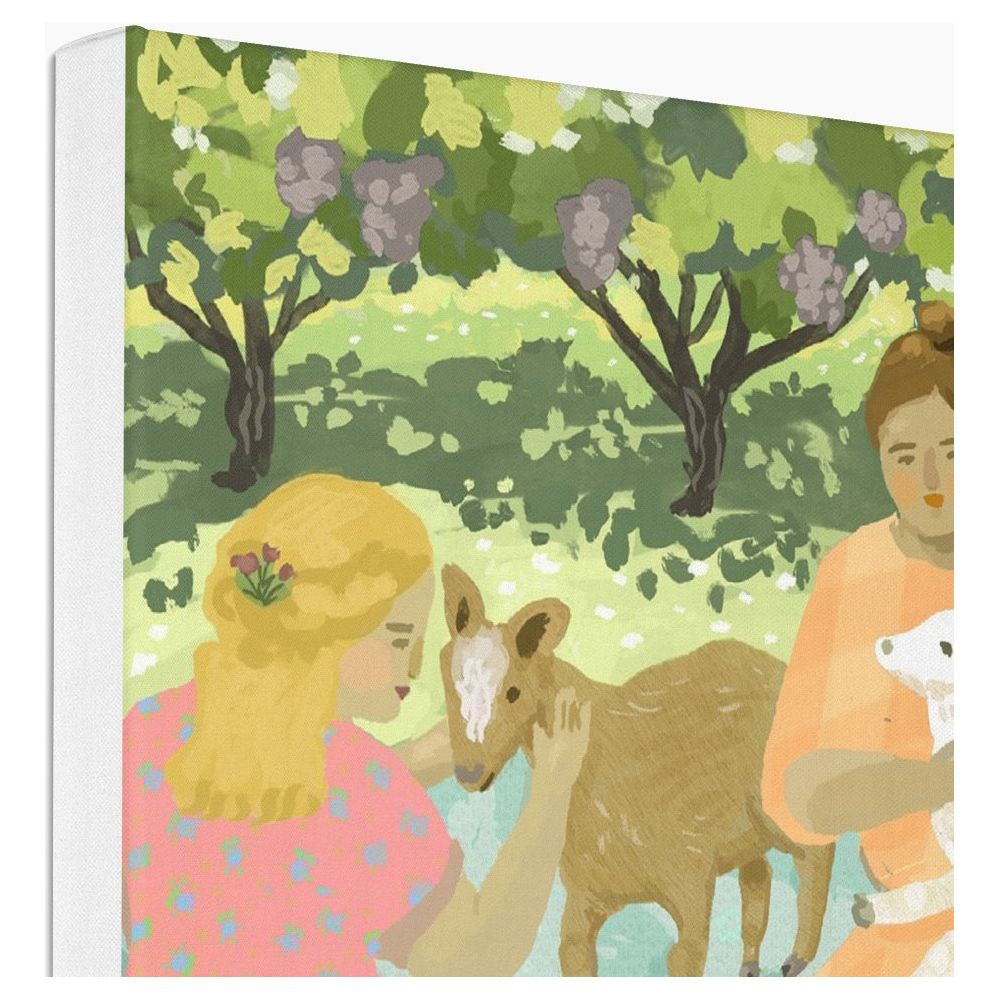 Vineyard Goat Picnic Canvas Print