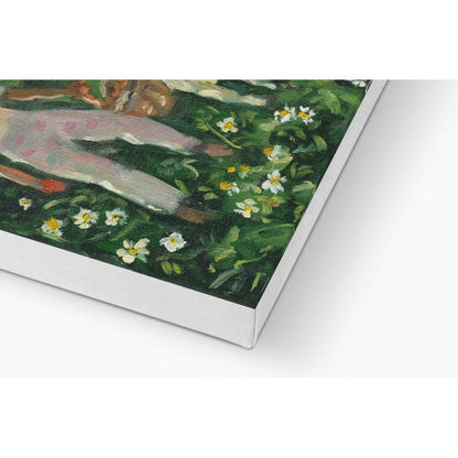 Picnic with Goat Canvas Print 10"x12"