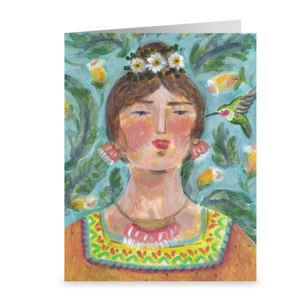 Hummingbird Woman Card