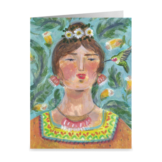 Hummingbird Woman Card U-123